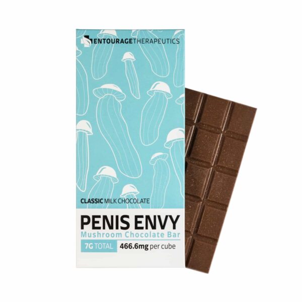A rich and creamy milk chocolate bar infused with potent Penis Envy Milk Chocolate, offering a smooth and delicious psychedelic experience. Perfect for microdosing or full journeys.