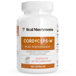 Organic Cordyceps Extract Capsules – 60-count vegan mushroom supplement bottle